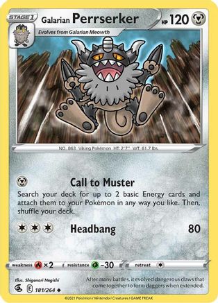 SWSH08: Fusion Strike Galarian Perrserker #181