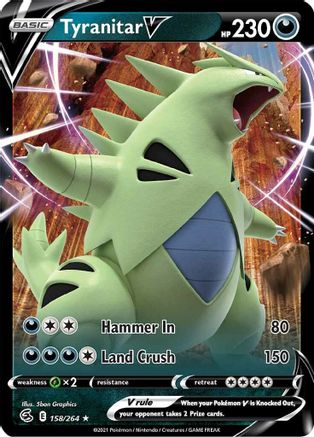 SWSH08: Fusion Strike Tyranitar V #158