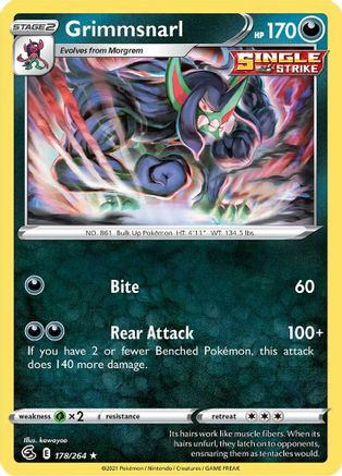 SWSH08: Fusion Strike Grimmsnarl #178