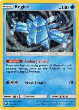 Regice - 28/111 (Cosmos Holo) 28 SM Black Star Promos Pokémon card