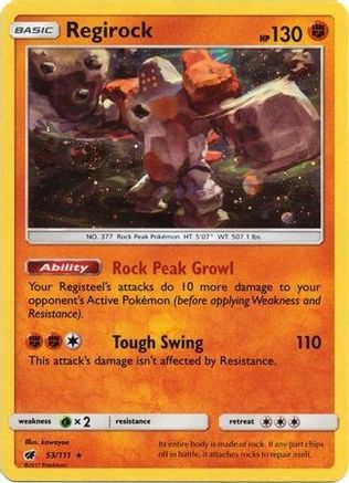 Regirock - 53/111 (Cosmos Holo) 53 SM Black Star Promos Pokémon card