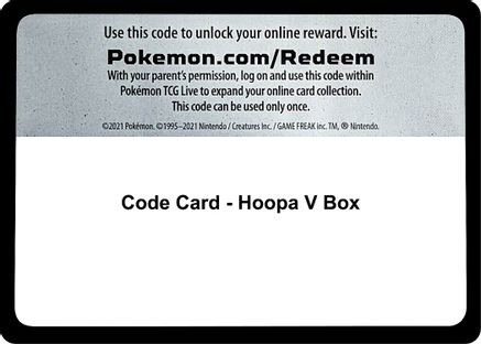 Code Card - Hoopa V Box  Fusion Strike Pokémon card