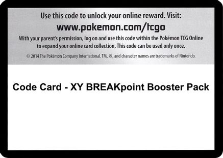 50 XY Breakpoint Codes Pokemon TCG Online Booster Pack Free Shipping 