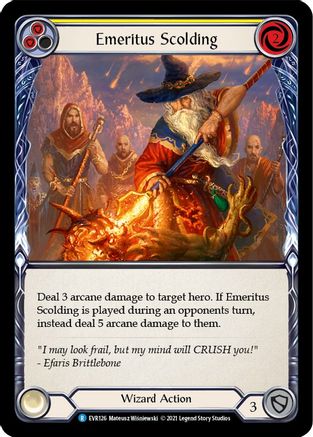 Emeritus Scolding (Yellow) - Everfest - Flesh And Blood TCG