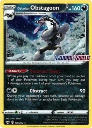 Miscellaneous Cards & Products Galarian Obstagoon - 119/202 (Cosmos Holo) #119