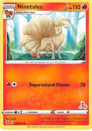 Battle Academy 2022 Ninetales - 030/264 (#7 Cinderace Stamped) #030