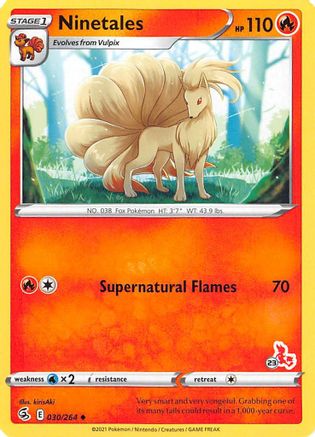 Battle Academy 2022 Ninetales - 030/264 (#23 Cinderace Stamped) #030
