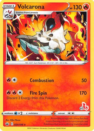 Battle Academy 2022 Volcarona - 024/198 (#27 Cinderace Stamped) #024