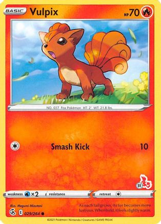 Battle Academy 2022 Vulpix - 029/264 (#31 Cinderace Stamped) #029