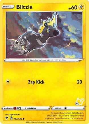Battle Academy 2022 Blitzle - 053/185 (#15 Pikachu Stamped) #053