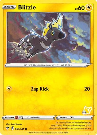 Battle Academy 2022 Blitzle - 053/185 (#55 Pikachu Stamped) #053