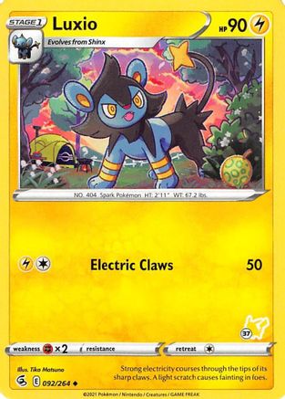 Battle Academy 2022 Luxio - 092/264 (#37 Pikachu Stamped) #092