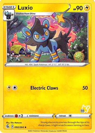 Battle Academy 2022 Luxio - 092/264 (#53 Pikachu Stamped) #092