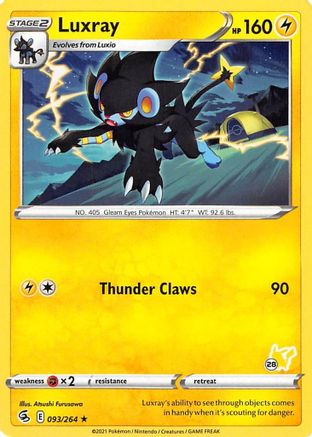Battle Academy 2022 Luxray - 093/264 (#28 Pikachu Stamped) #093