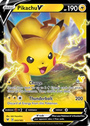 Battle Academy 2022 Pikachu V - 043/185 (#60 Pikachu Stamped) #043