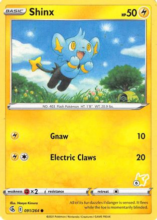 Battle Academy 2022 Shinx - 091/264 (#6 Pikachu Stamped) #091