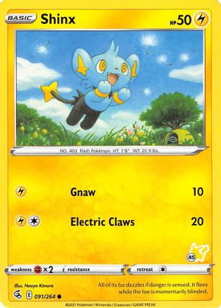 Battle Academy 2022 Shinx - 091/264 (#45 Pikachu Stamped) #091