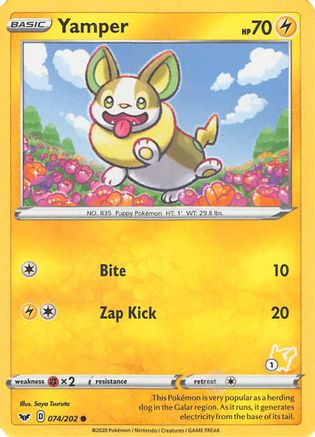 Battle Academy 2022 Yamper - 074/202 (#1 Pikachu Stamped) #074
