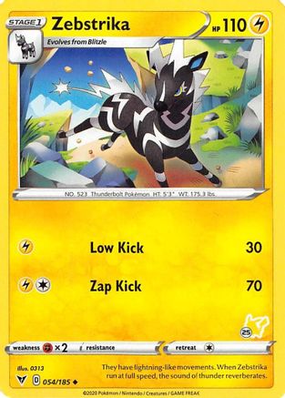 Battle Academy 2022 Zebstrika - 054/185 (#25 Pikachu Stamped) #054
