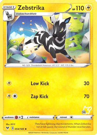 Battle Academy 2022 Zebstrika - 054/185 (#56 Pikachu Stamped) #054