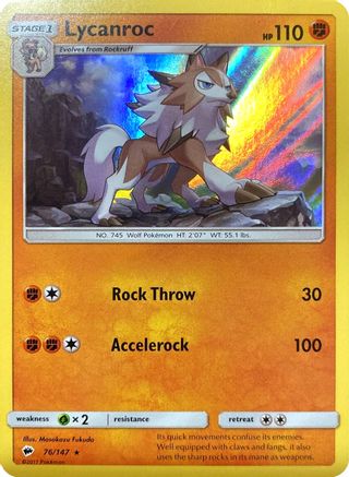 Miscellaneous Cards & Products Lycanroc - 76/147 (Water Web Holo) #076
