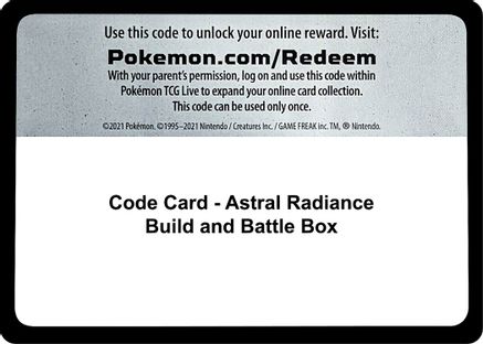 Code Card - Astral Radiance Build and Battle Box  Astral Radiance Pokémon card
