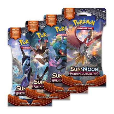 Sun & Moon Burning Shadows Pokemon Bo 4 Booster Packs Booster Pack Art Set 