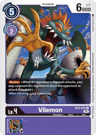Digimon Card Game Vilemon BT2-072 C NM