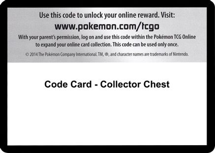 Code Card - Collector Chest  Phantom Forces Pokémon card