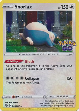 Miscellaneous Cards & Products Snorlax - 55/078 (Cosmos Holo) #055