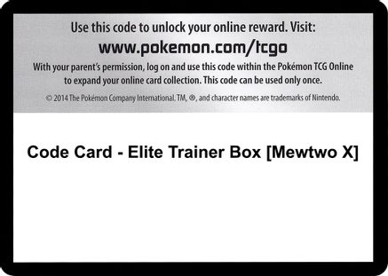 Code Card - Elite Trainer Box [Mewtwo X]  BREAKthrough Pokémon card