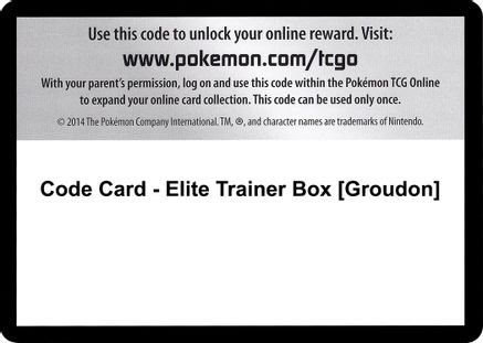 Code Card - Elite Trainer Box [Groudon]  Primal Clash Pokémon card
