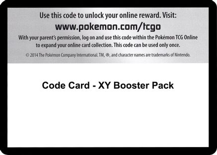 Code Card - XY Booster Pack  XY Pokémon card