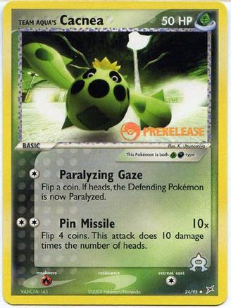Miscellaneous Cards & Products Team Aqua's Cacnea - 24/95 (Prerelease) #024
