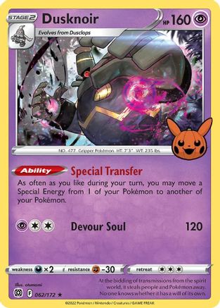 Dusknoir 62 Trick or Trade BOOster Bundle Pokémon card