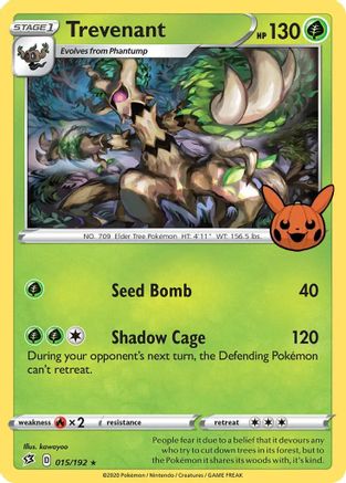 Trevenant 15 Trick or Trade BOOster Bundle Pokémon card