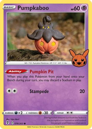 Pumpkaboo 76 Trick or Trade BOOster Bundle Pokémon card