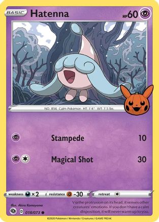 Hatenna 18 Trick or Trade BOOster Bundle Pokémon card
