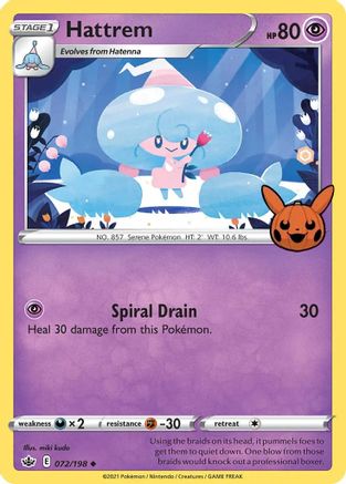 Hattrem 72 Trick or Trade BOOster Bundle Pokémon card