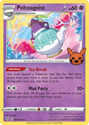 Polteageist 83 Trick or Trade BOOster Bundle Pokémon card