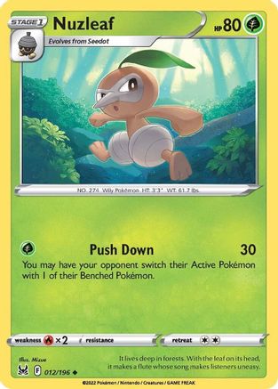 SWSH11: Lost Origin Nuzleaf #012