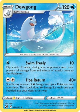SWSH11: Lost Origin Dewgong #034