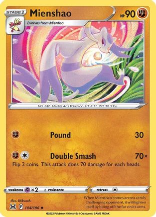 SWSH11: Lost Origin Mienshao #104