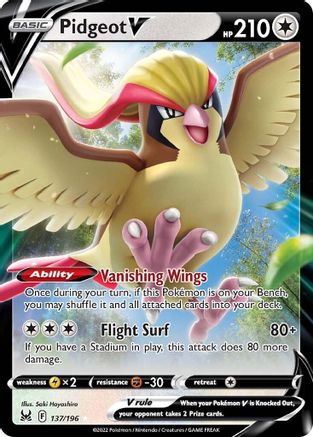 SWSH11: Lost Origin Pidgeot V #137