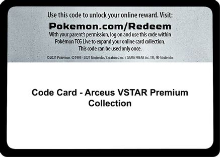 Arceus V - Pokemon TCG Codes