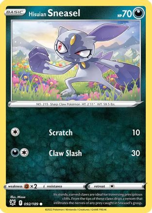 Deck Exclusives Hisuian Sneasel - 092/189 (Cosmos Holo) #092