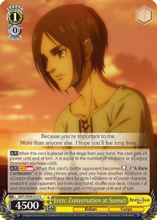 Eren: Conversation at Sunset - Attack On Titan: Final Season - Weiss ...