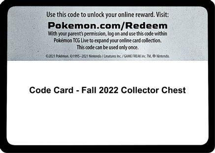 Code Card - Fall 2022 Collector Chest  Silver Tempest Pokémon card