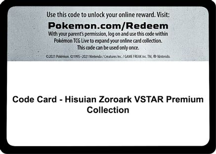 Code Card - Hisuian Zoroark VSTAR Premium Collection  Lost Origin Pokémon card