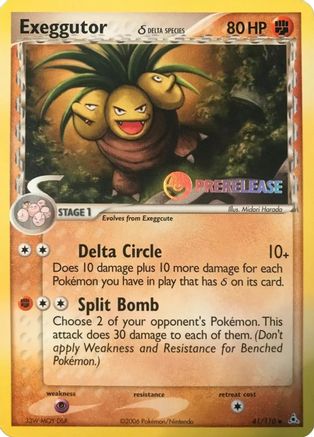 Exeggutor (Delta Species) - 41/110 (Prerelease) 41 Nintendo Black Star Promos Pokémon card